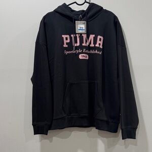 PUMA Women’s Black and Pink Hoodie